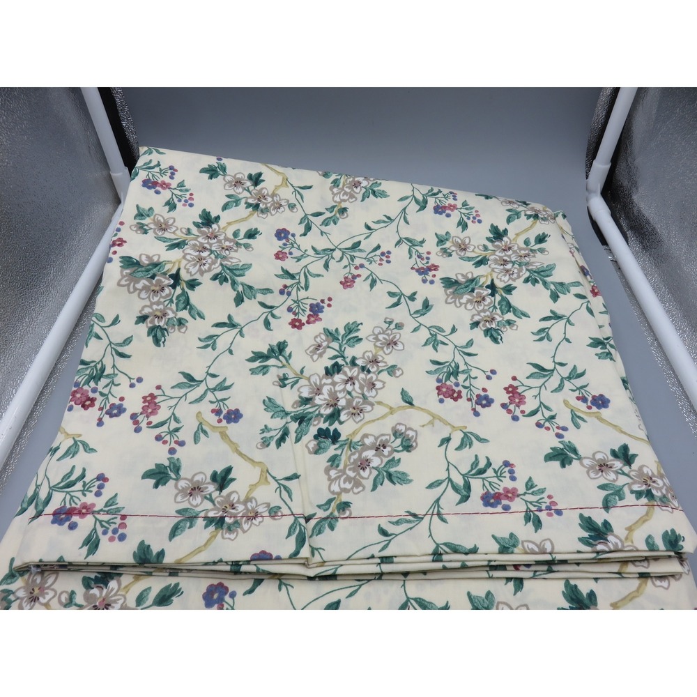 Vtg Defect Laura Ashley Rubens Floral Vine Cottagecore Full Sheet/ Fabric 80x62"